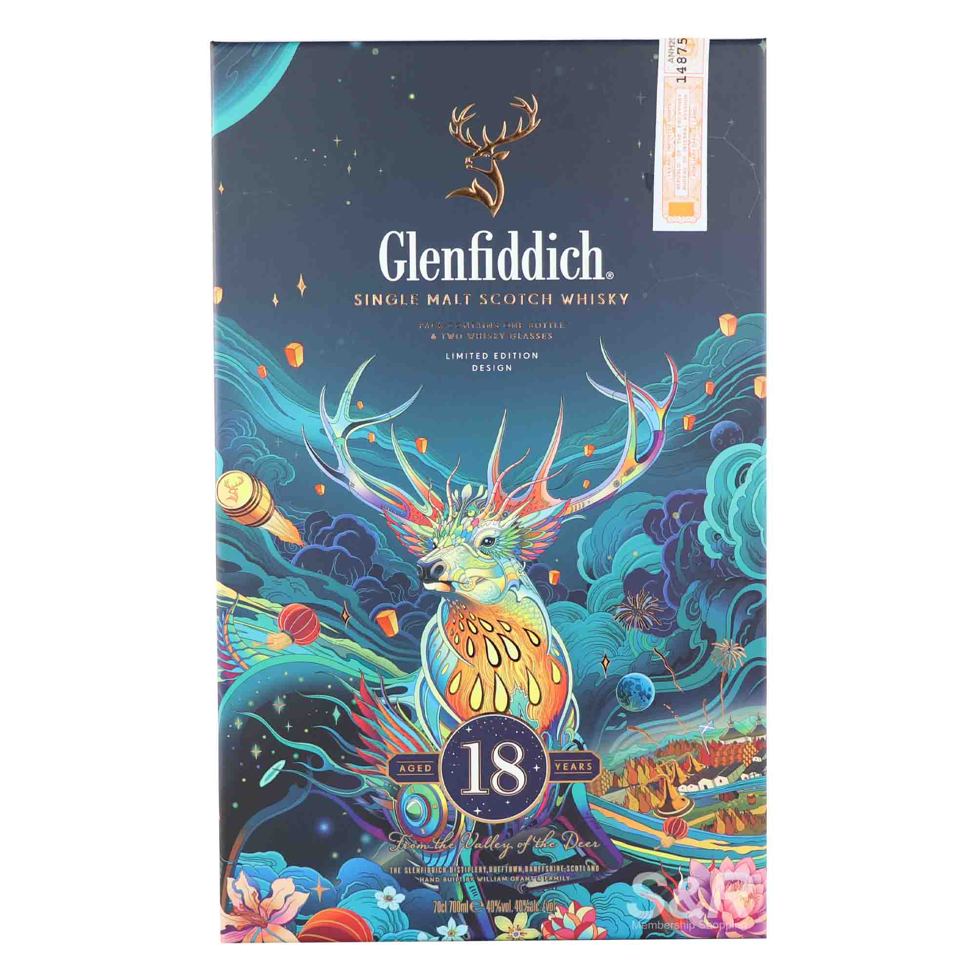 Glenfiddich Aged 18 Years Single Malt Scotch Whisky 700mL